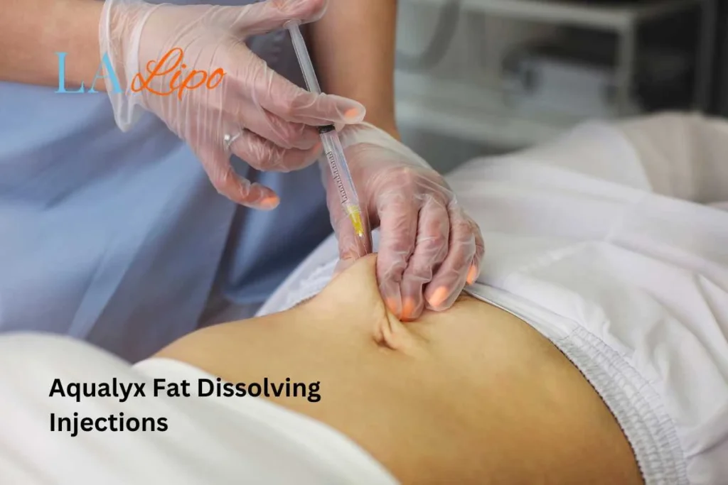 woman having fat dissolving injections Avon in the stomach