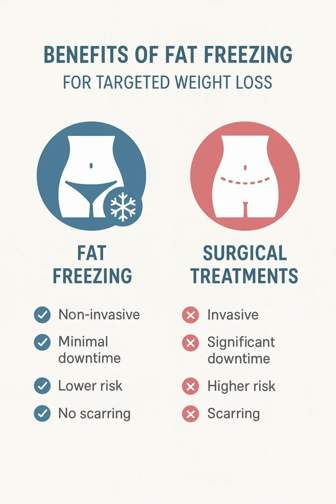 graphic showing the benefits of fat freezing Avon