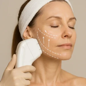 Woman having HI-FU to reduce wrinkles call LA LIPO Avon Now!