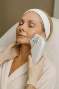 Woman receiving HIFU non surgical facelift treatment Avon
