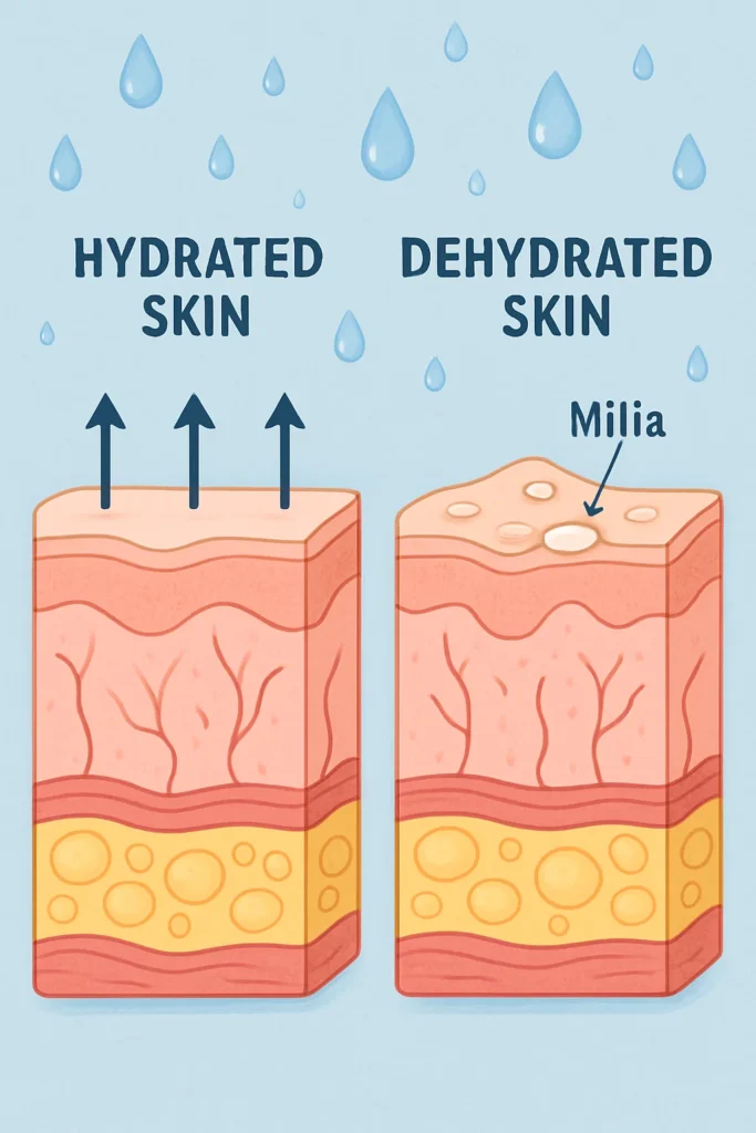 The importance of hydration and milia production Avon